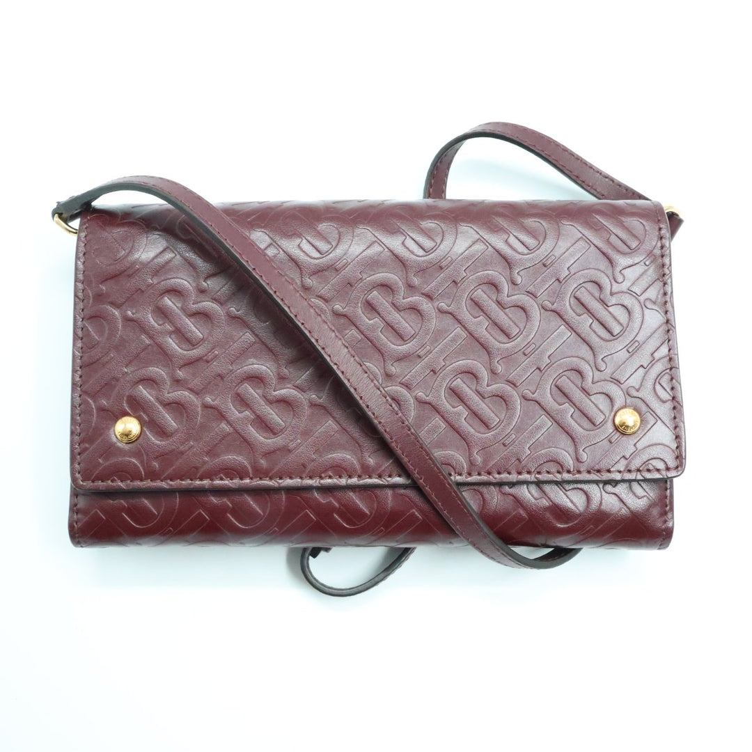 BURBERRY TB Monogram Leather WOC Crossbody Bag - Lux Central