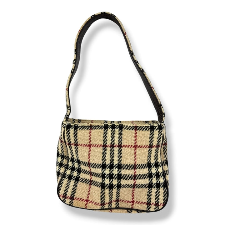 Burberry Tweed Check Hobo Handbag - Lux Central