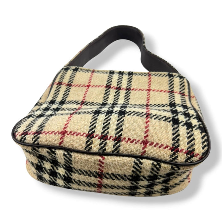 Burberry Tweed Check Hobo Handbag - Lux Central
