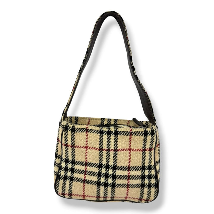 Burberry Tweed Check Hobo Handbag - Lux Central