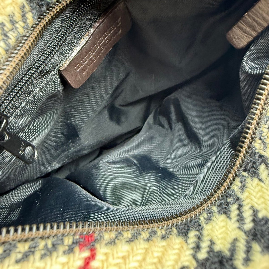 Burberry Tweed Check Hobo Handbag - Lux Central