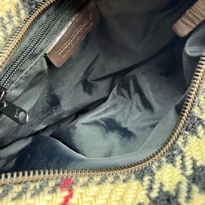 Burberry Tweed Check Hobo Handbag - Lux Central