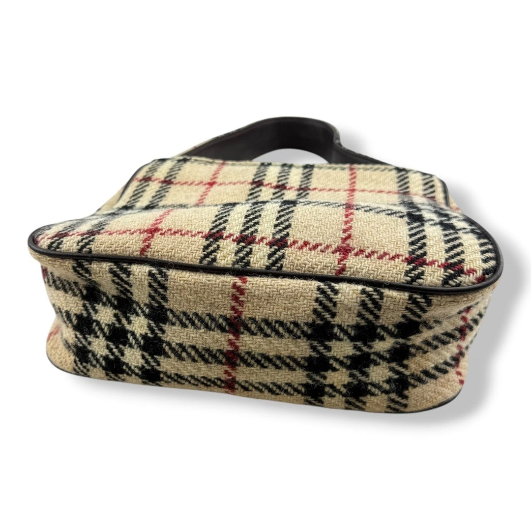 Burberry Tweed Check Hobo Handbag - Lux Central