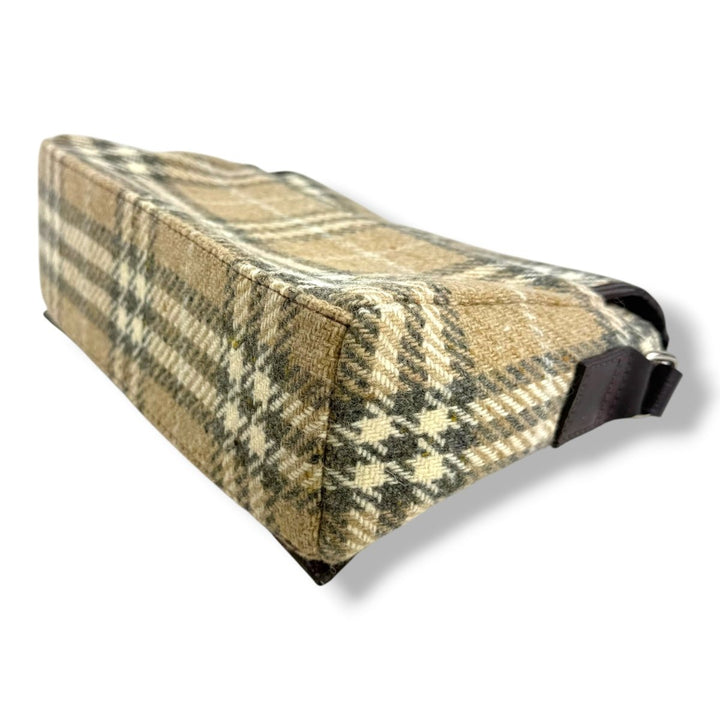 Burberry Wool Nova Check Shoulder Handbag - Lux Central