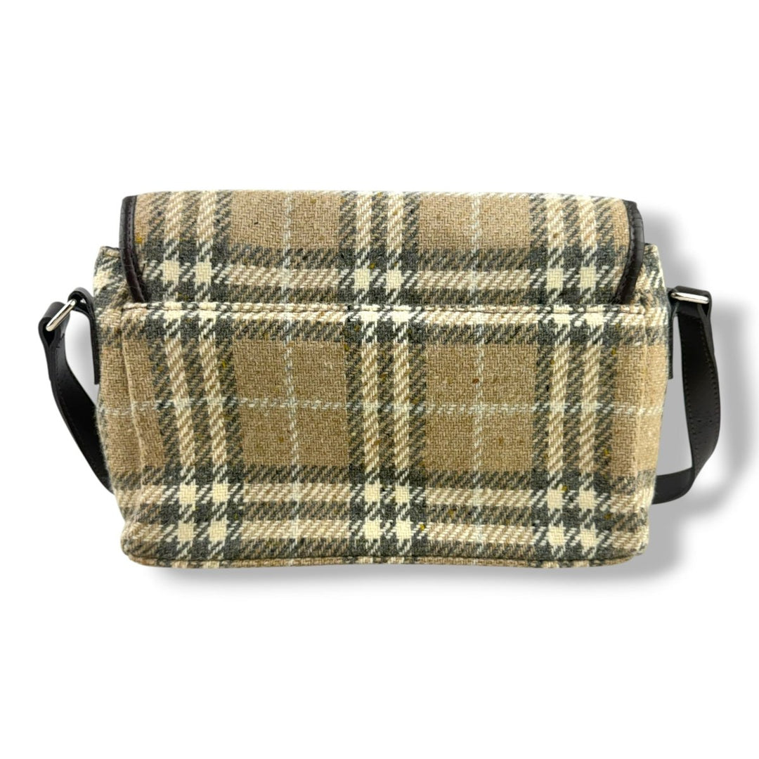 Burberry Wool Nova Check Shoulder Handbag - Lux Central