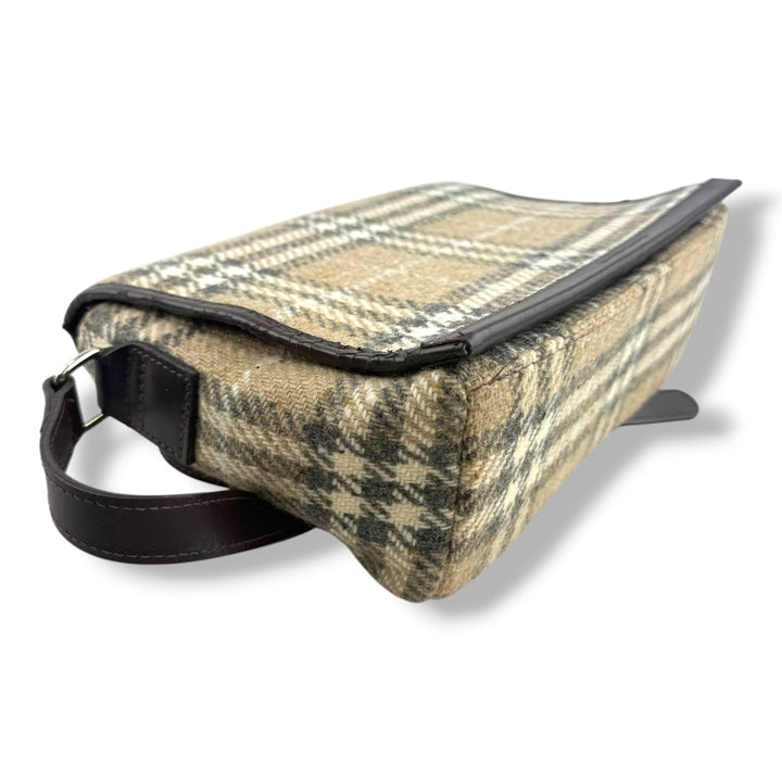 Burberry Wool Nova Check Shoulder Handbag - Lux Central
