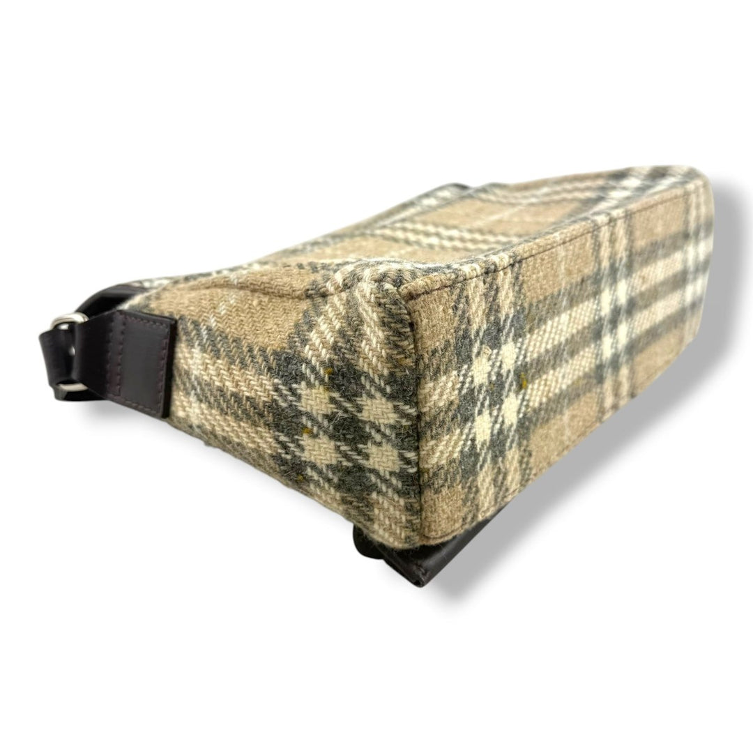 Burberry Wool Nova Check Shoulder Handbag - Lux Central