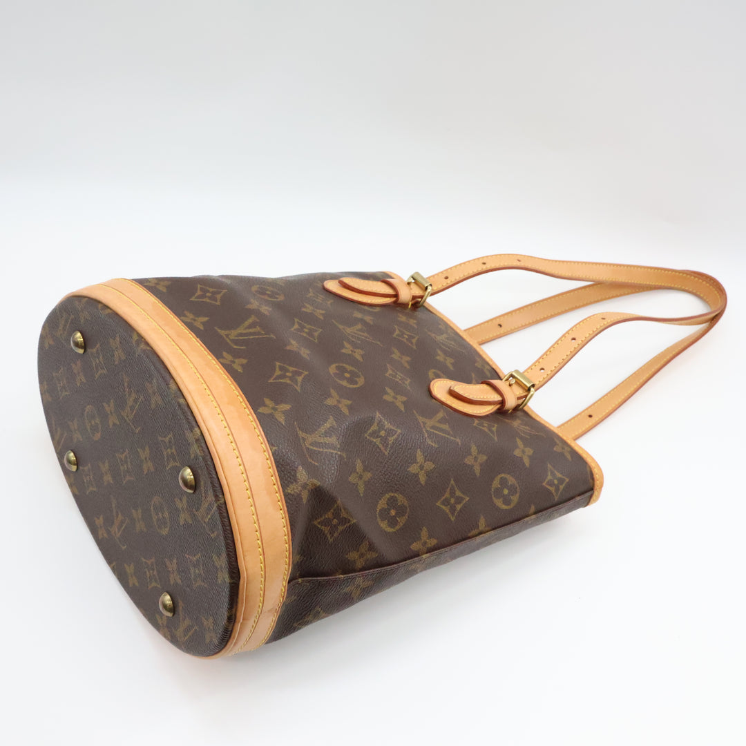 Louis Vuitton PM Bucket Tote Brown Monogram Handbag