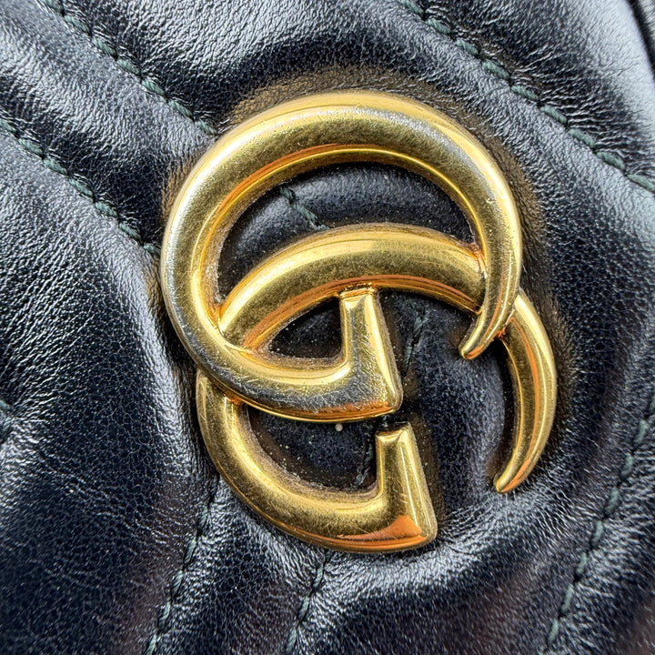 Gucci GG Black Mini Marmont Leather Handbag
