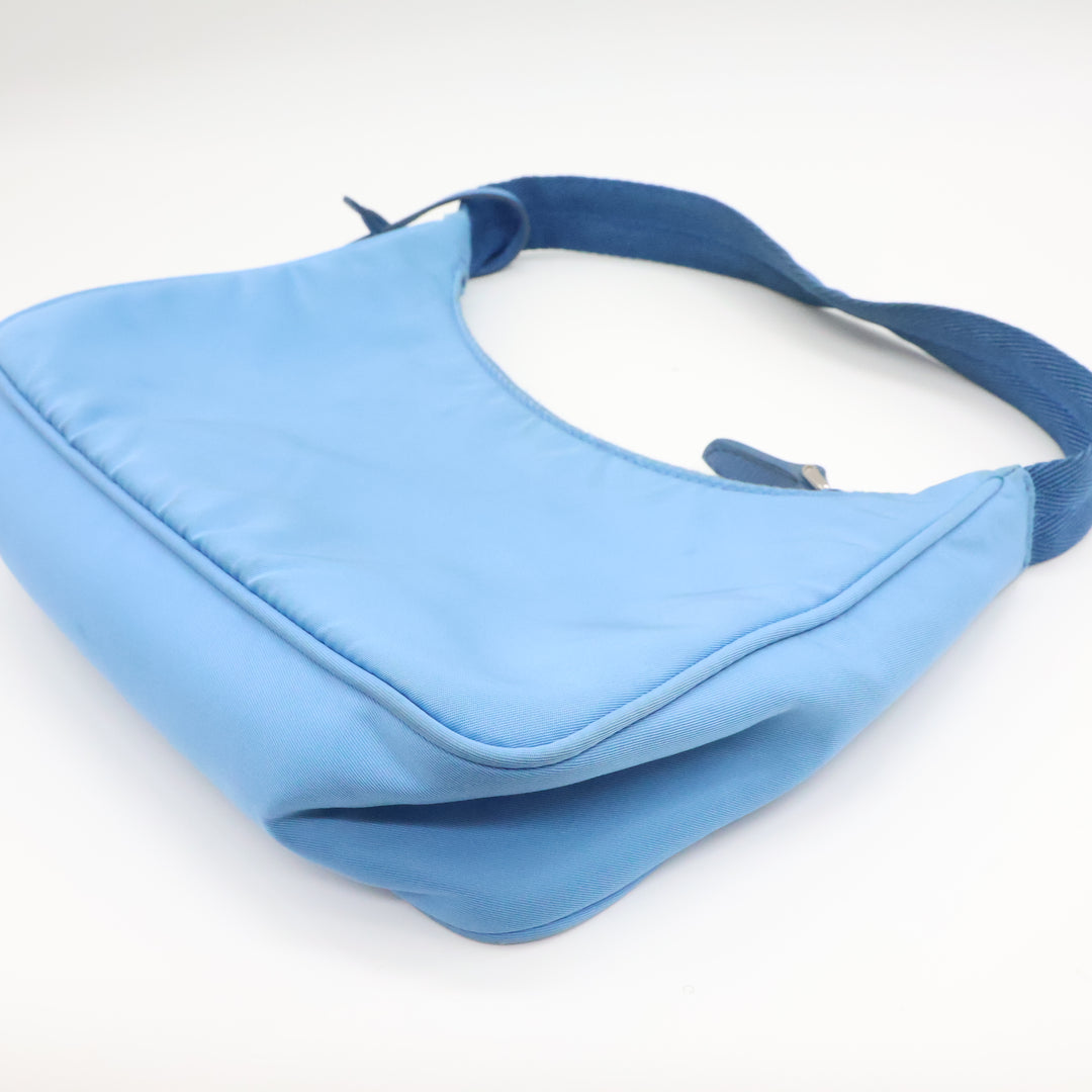 Prada Blue Nylon Re-Nylon Re-Edition 2000 Pochette Handbag