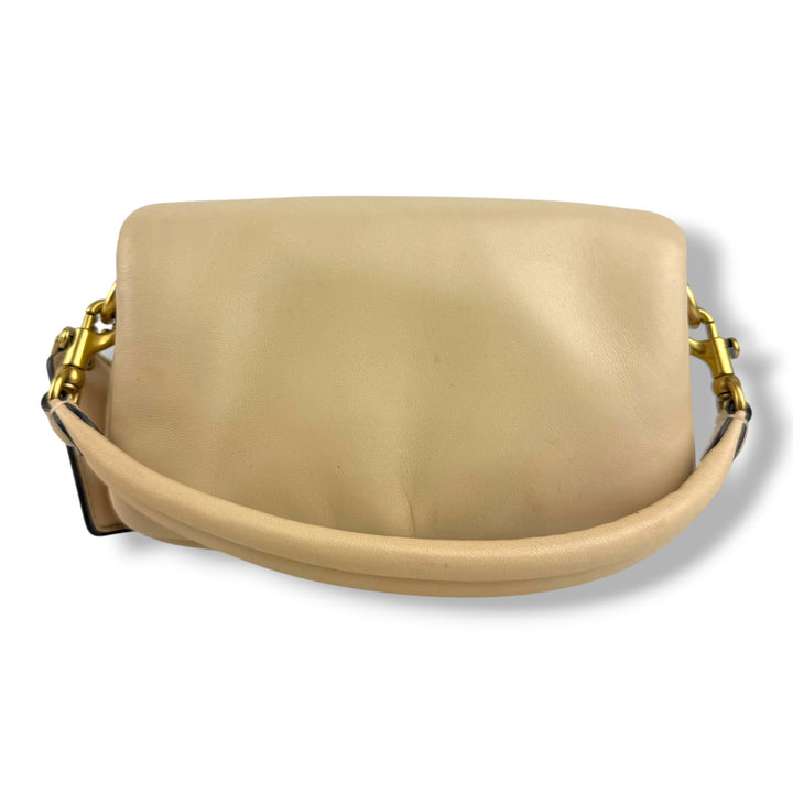 Coach Pillow Tabby 18 Beige Leather Handbag