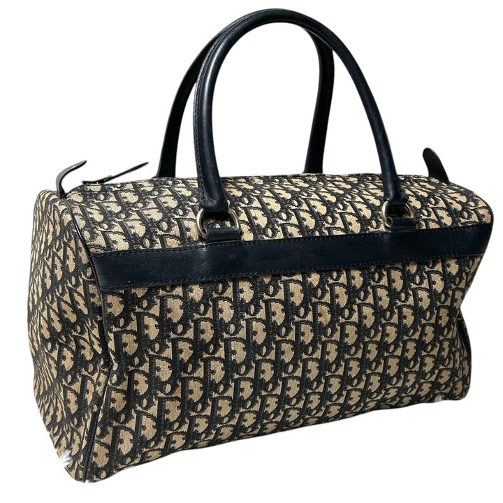 Christian Dior Boston Monogram Oblique Beige/Navy Handbag