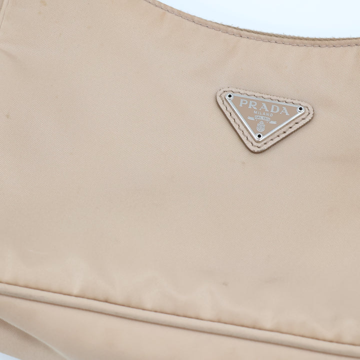 Prada Beige Nylon Re-Nylon Re-Edition 2000 Pochette Handbag