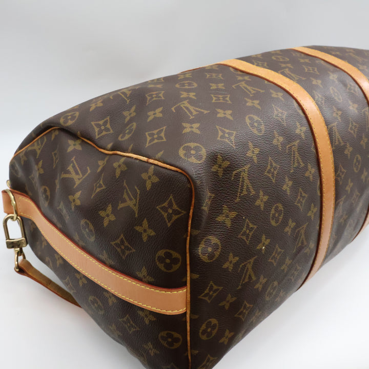 Louis Vuitton Bandouliere Vintage Brown Monogram 50 Keepall Duffle Bag