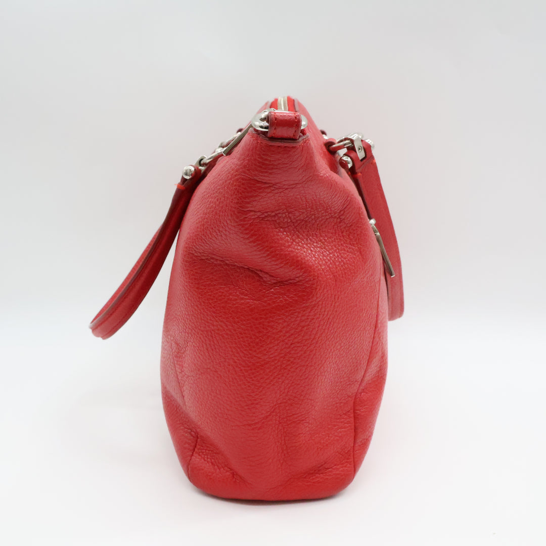 Coach Red Leather Prairie Satchel Handbag