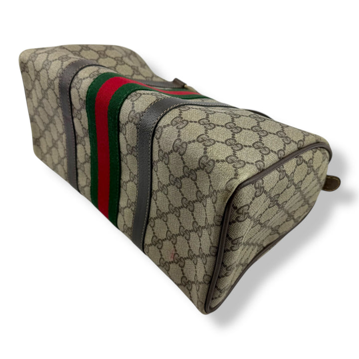 Gucci Beige GG Monogram Boston Canvas Bag