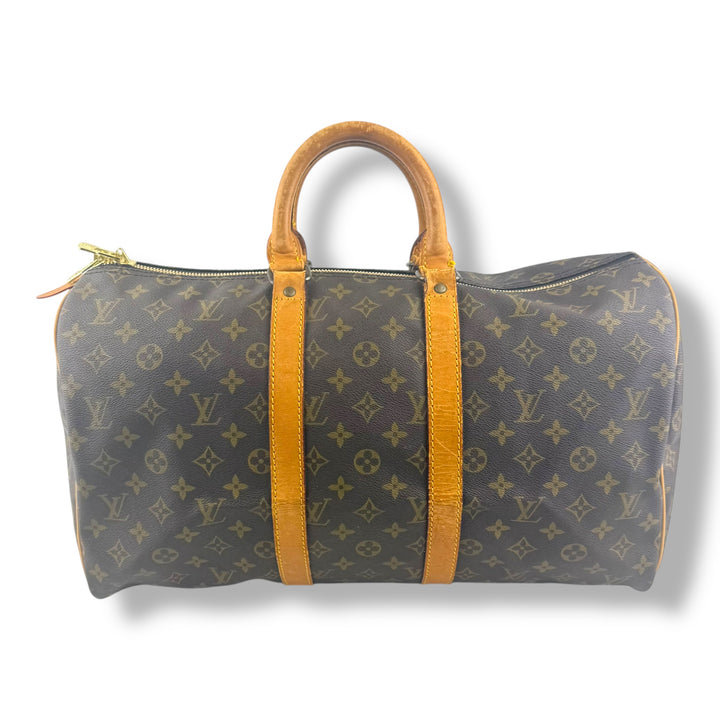 Louis Vuitton Vintage Brown Monogram 45 Keepall Duffle Bag