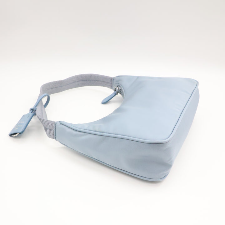 Prada Light Blue Nylon Re-Edition 2000 Pochette Handbag