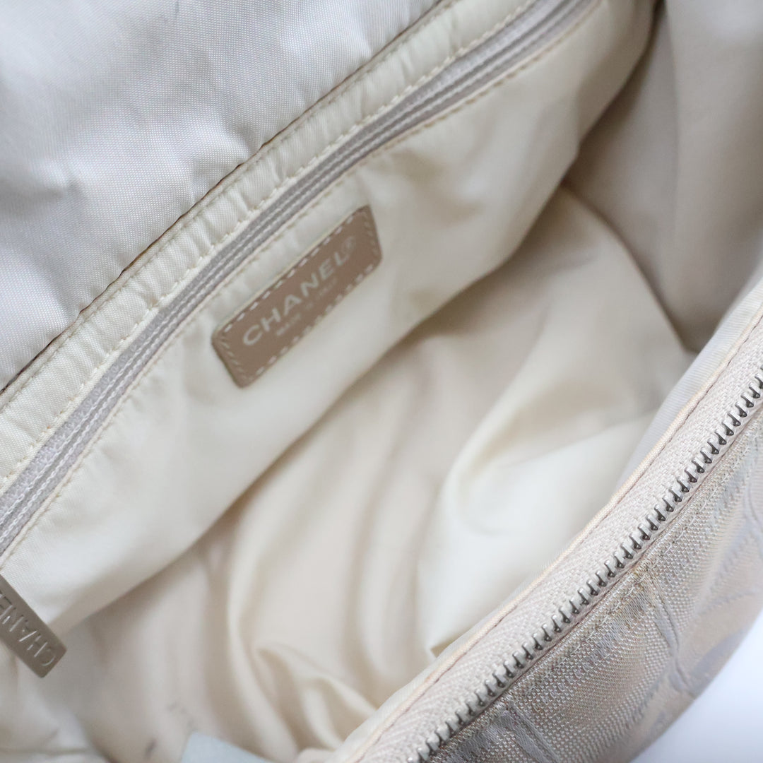 Chanel Nude/White Travel Line Shoulder Handbag