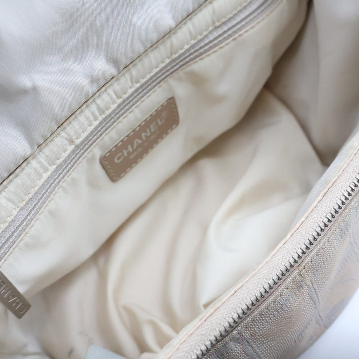 Chanel Nude/White Travel Line Shoulder Handbag