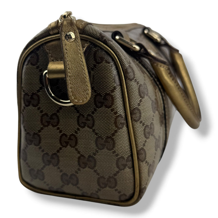Gucci GG Gold/Beige Boston Canvas Bag