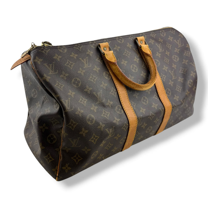 Louis Vuitton Vintage Brown Monogram 45 Keepall Duffle Bag