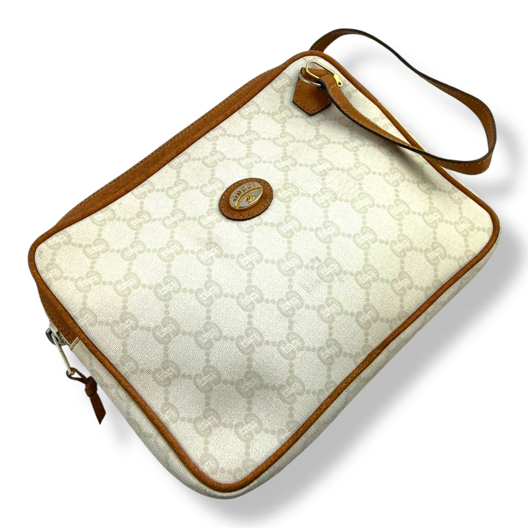 Gucci Plus White Monogram Clutch Pouch Bag