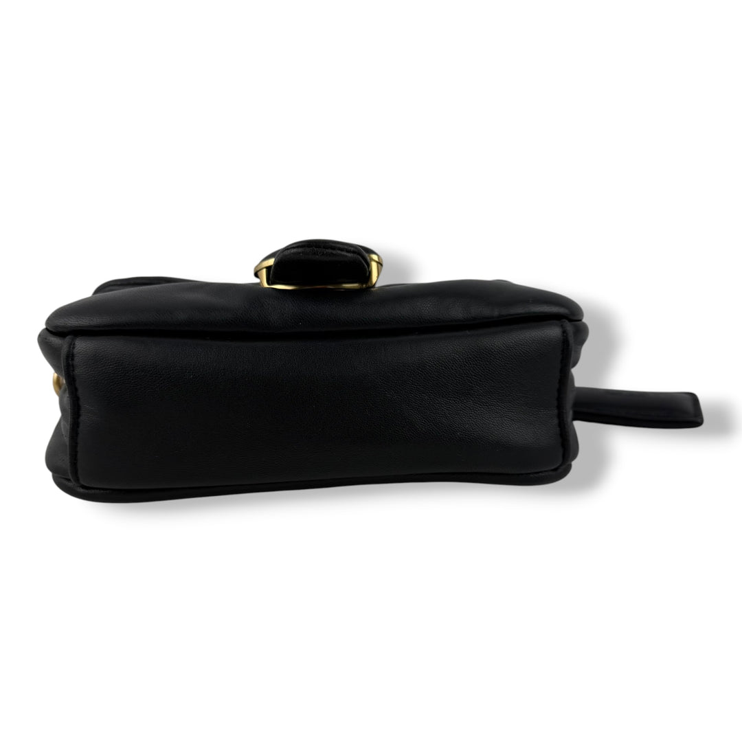 Coach Pillow Tabby 18 Black Leather Handbag