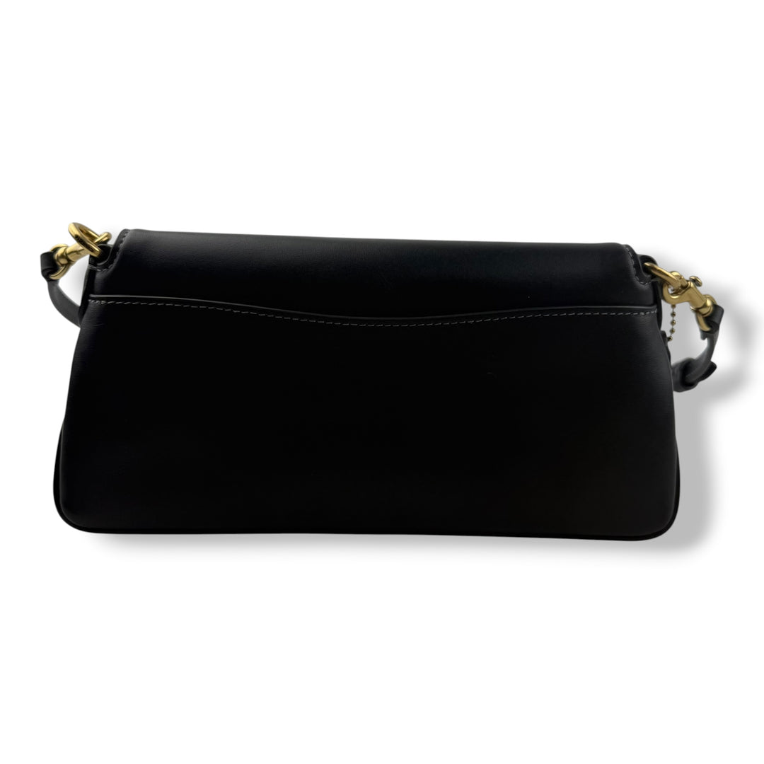 Coach Jet Black Grained Leather Handbag