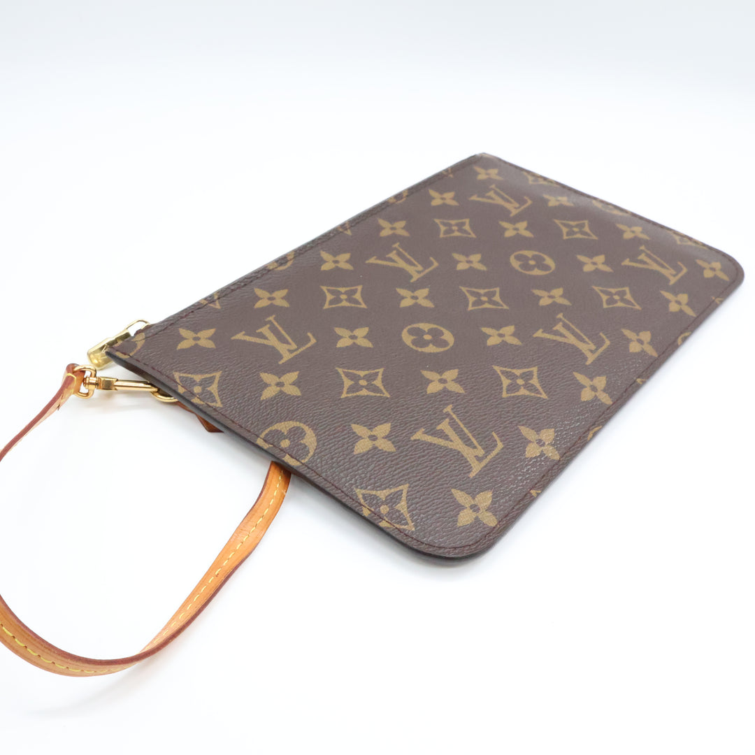 Louis Vuitton Brown Monogram Neverfull MM Handbag W/ Clutch Pouch