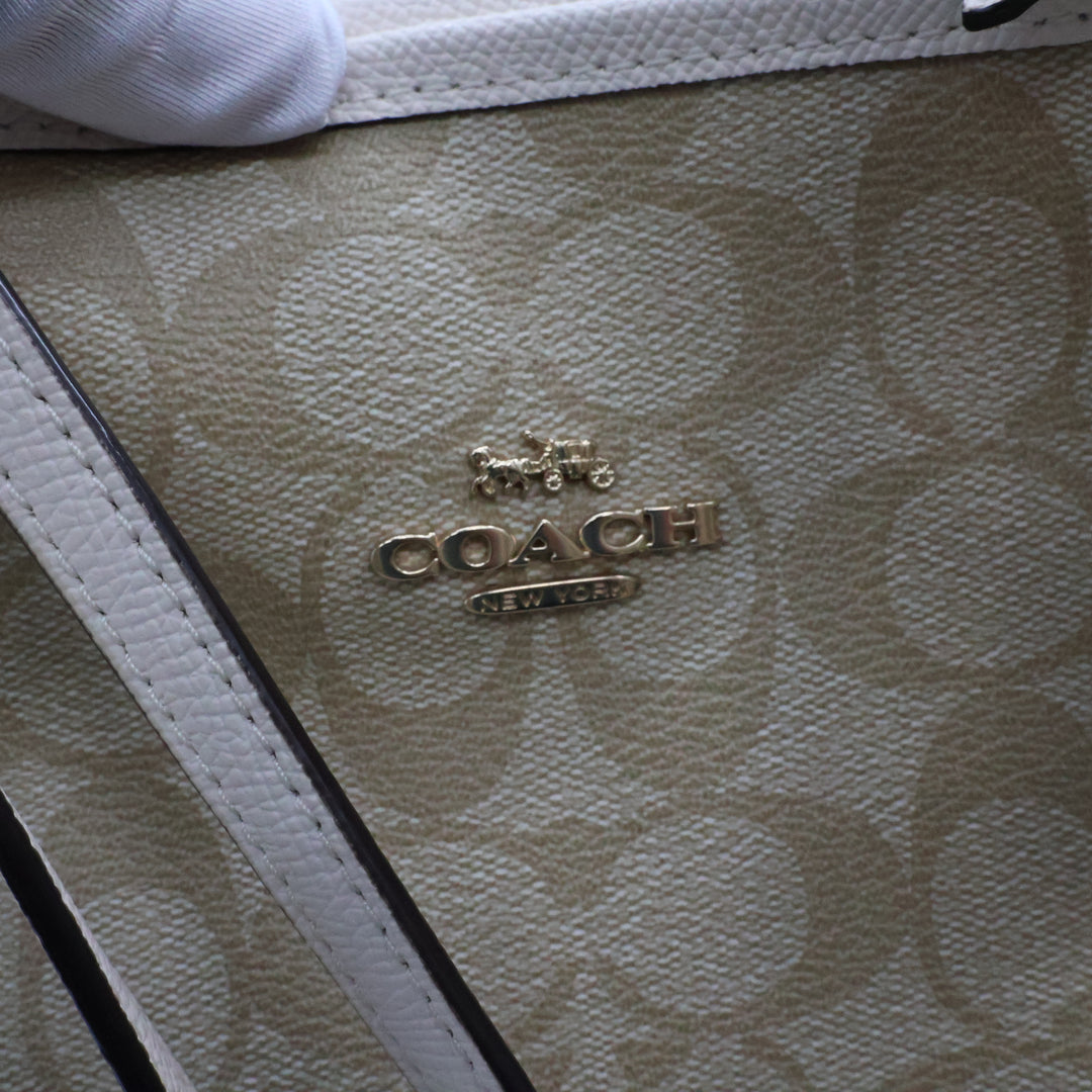 Coach Signature Reversible Beige City Tote Handbag