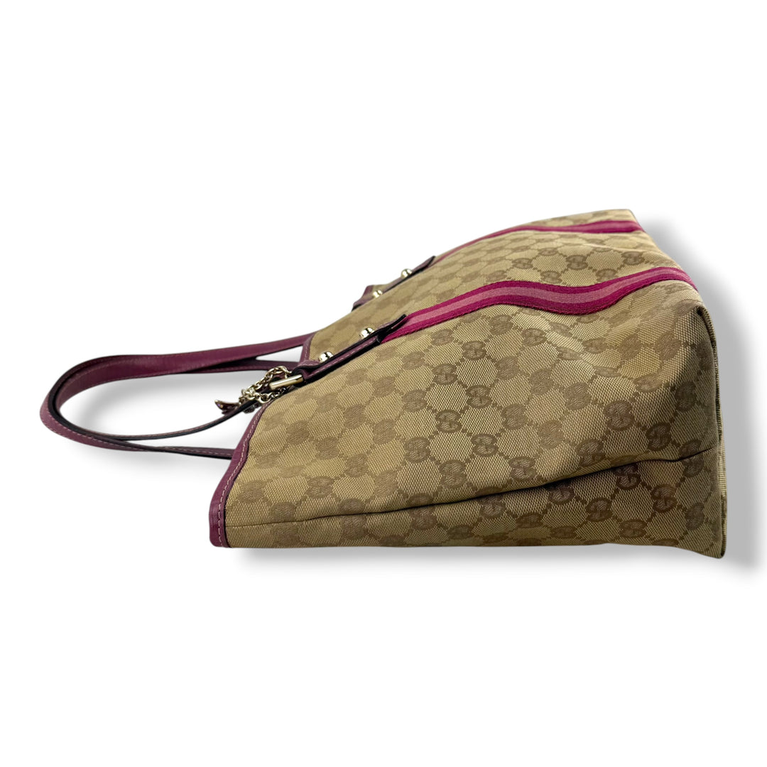 Gucci GG Monogram Pink/Beige Tote Handbag