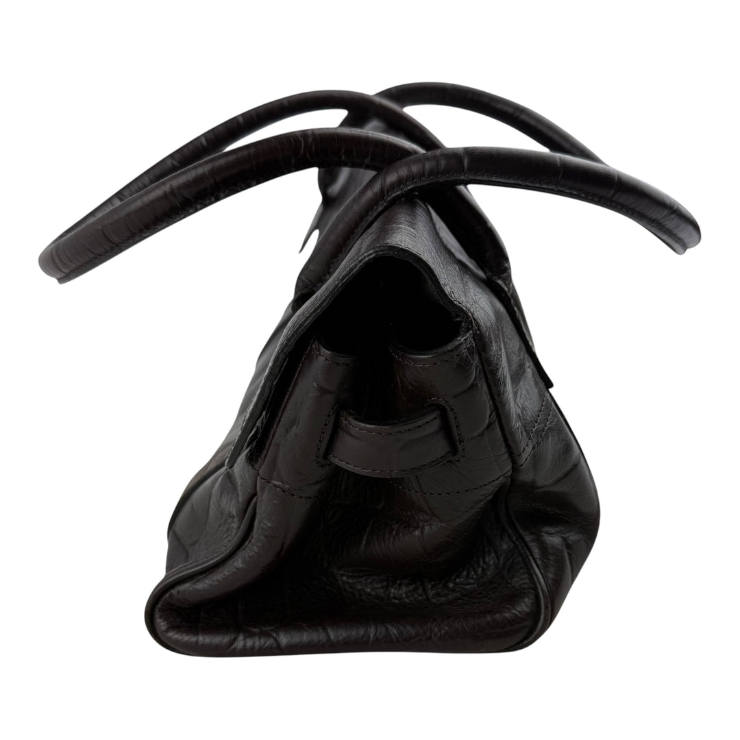 Mulberry Bayswater Brown Croc Embossed Leather Handbag