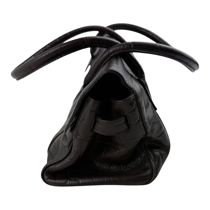 Mulberry Bayswater Brown Croc Embossed Leather Handbag
