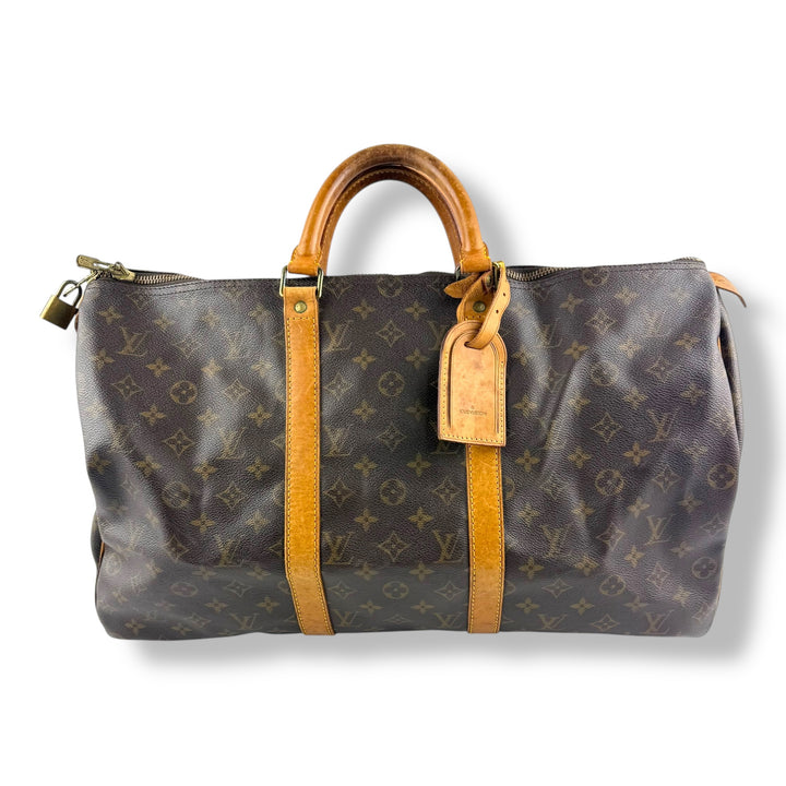 Louis Vuitton Vintage Brown Monogram 50 Keepall Duffle Bag