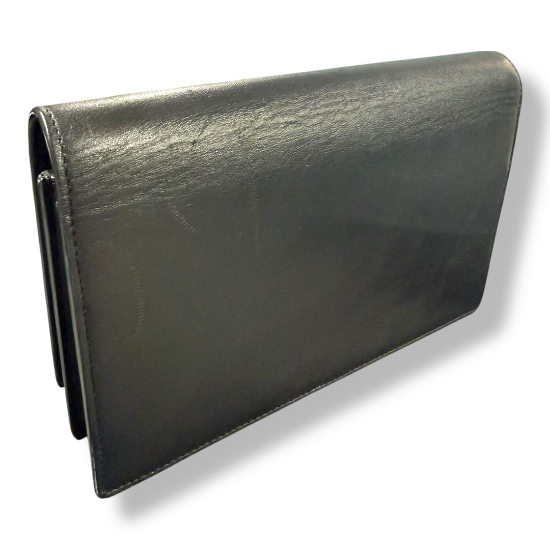 Saint Laurent YSL Black Leather Kate Tassel Wallet On Chain Handbag