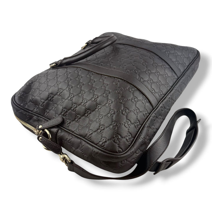 Gucci Guccissima Black Briefcase Business Bag