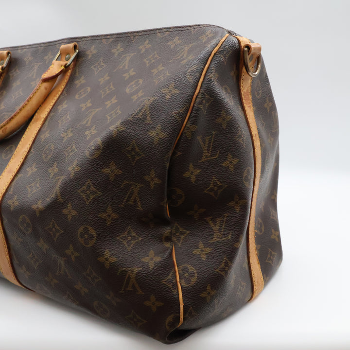 Louis Vuitton Bandouliere Vintage Brown Monogram 55 Keepall Duffle Bag