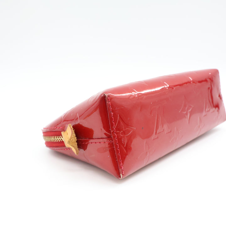 Louis Vuitton Red Vernis Patent Leather Travel Cosmetic PM Pouch