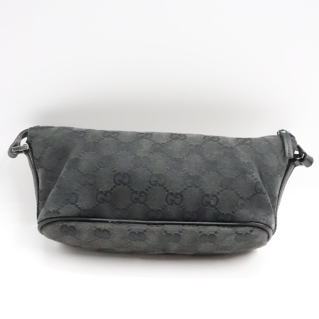 Gucci GG Supreme Black Boat Pochette Handbag