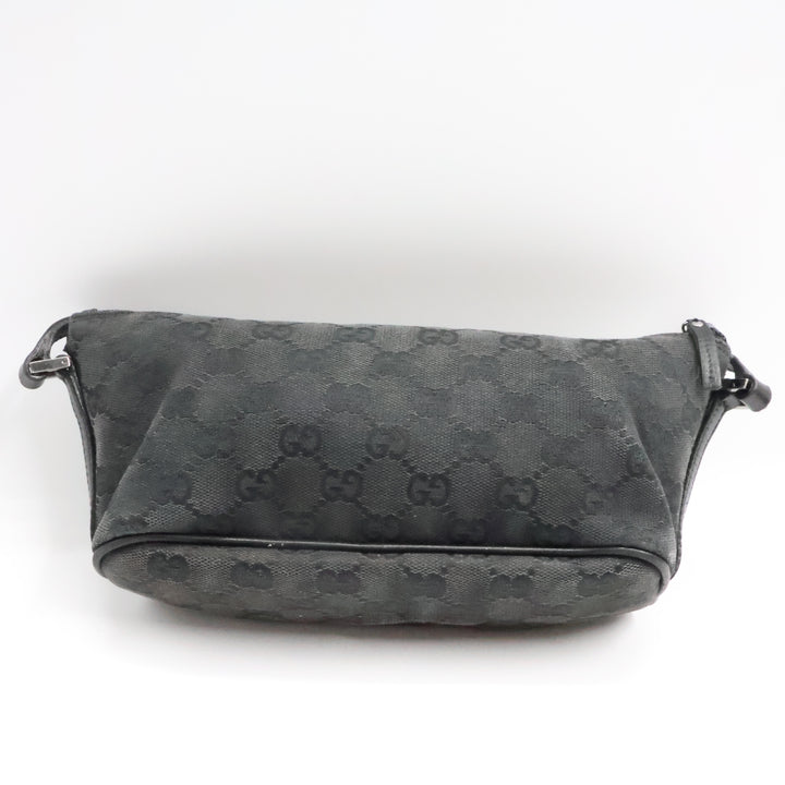 Gucci GG Supreme Black Boat Pochette Handbag