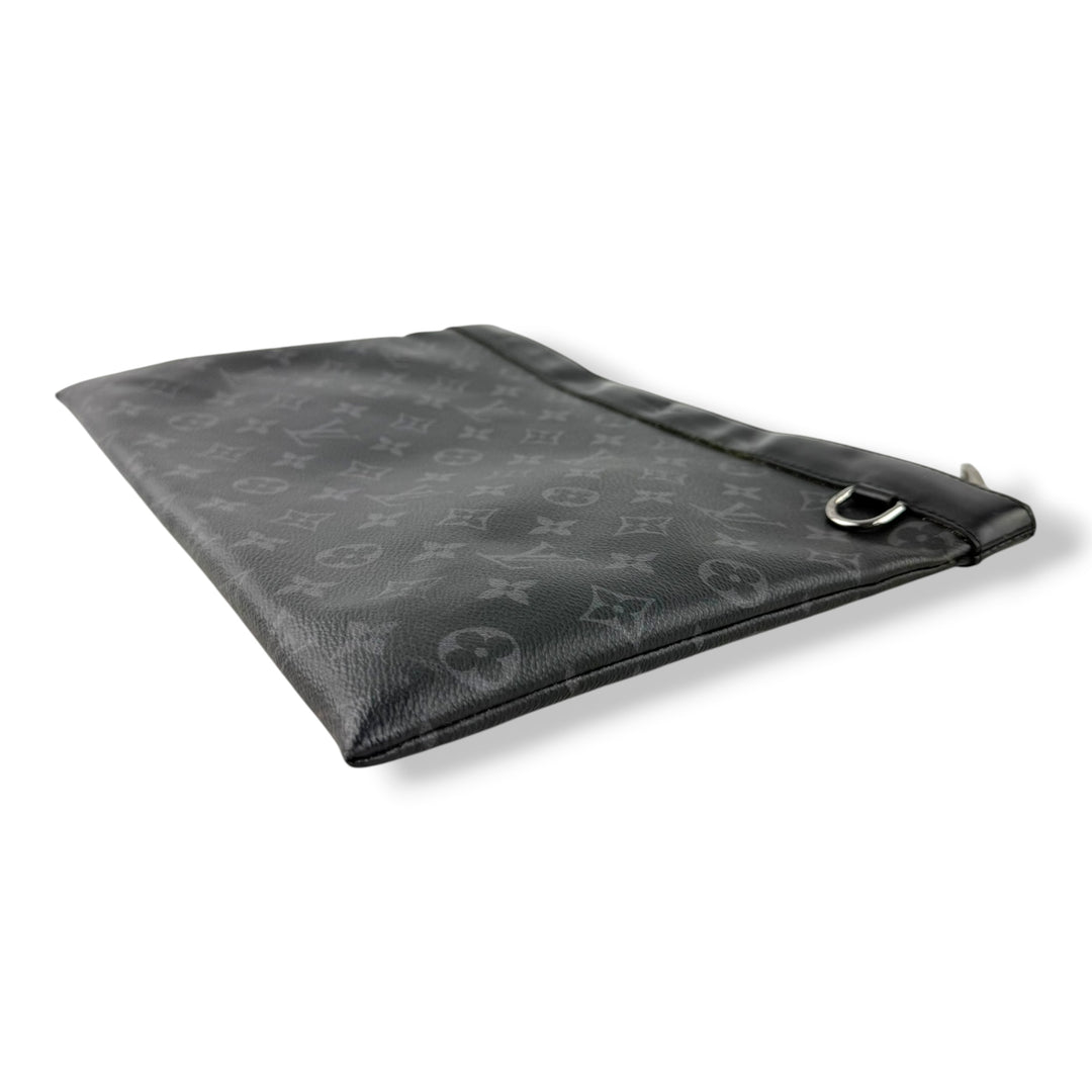 Louis Vuitton Black Monogram Pochette Eclipse Clutch Pouch