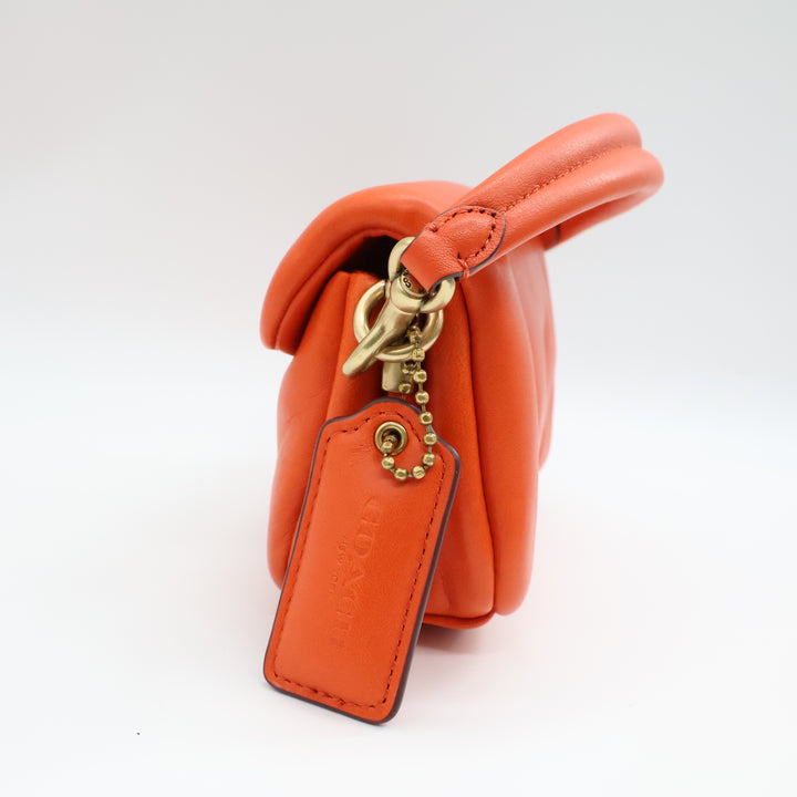 Coach Pillow Tabby 18 Orange Leather Handbag