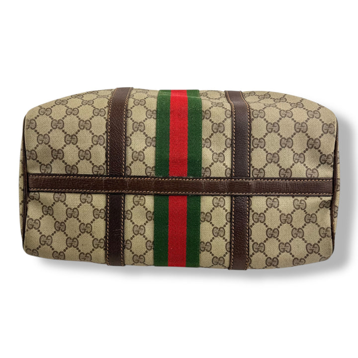 Gucci Beige GG Monogram Boston Canvas Bag