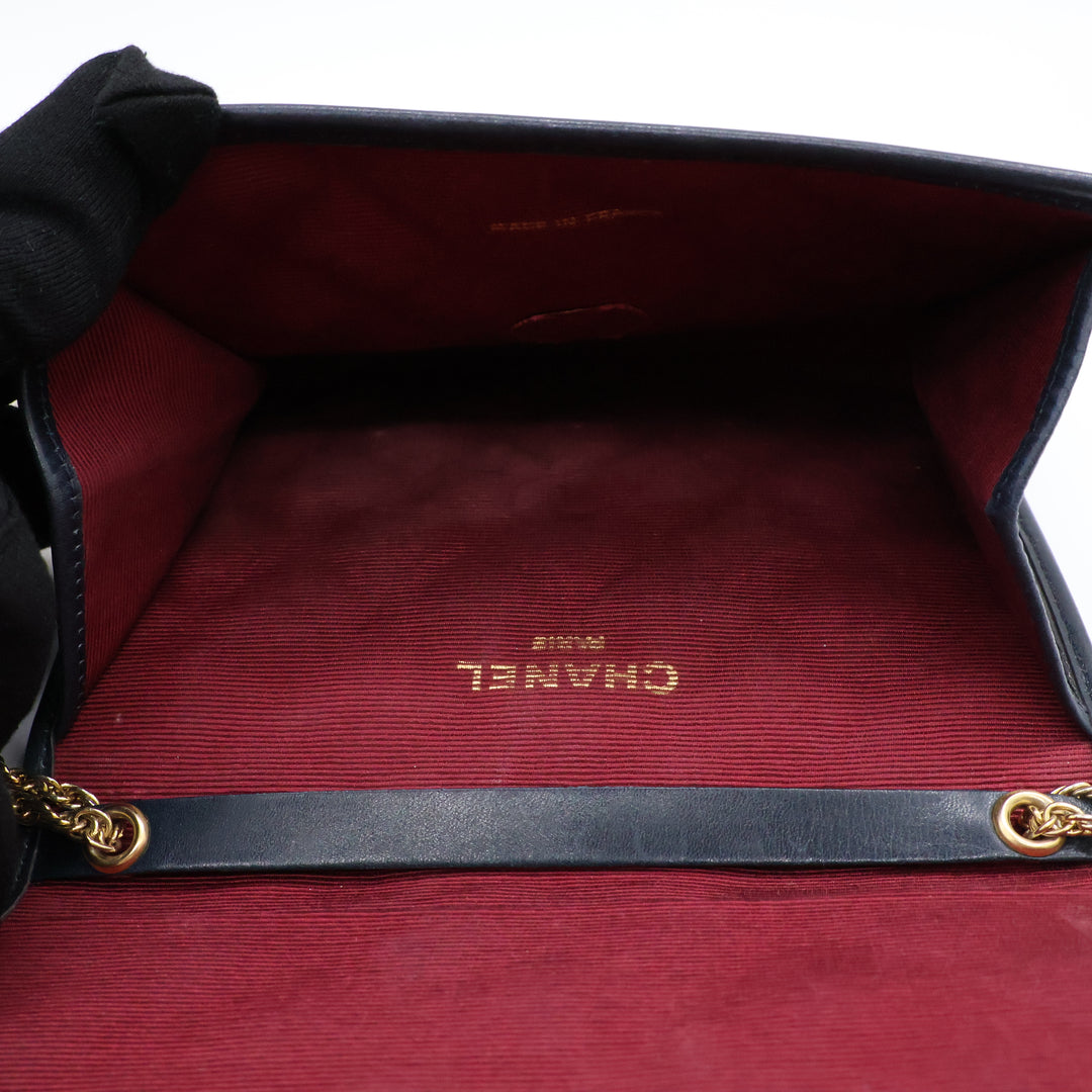 Chanel Navy Lambskin Vintage Mini Matelasse Handbag