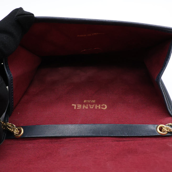 Chanel Navy Lambskin Vintage Mini Matelasse Handbag