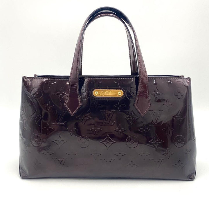 Louis Vuitton Vernis Wilshire PM Tote Bag Handbag Amarante