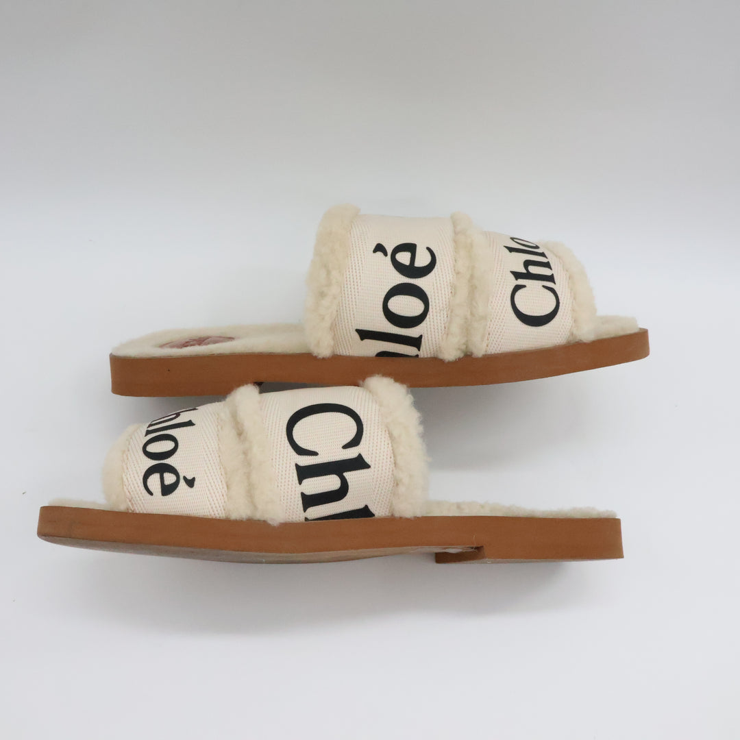 Chloe Woody Logo-Tape Flat Sandals UK 5 / EU 38