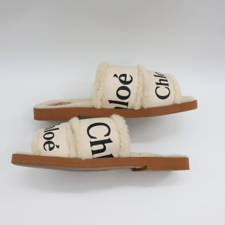 Chloe Woody Logo-Tape Flat Sandals UK 5 / EU 38