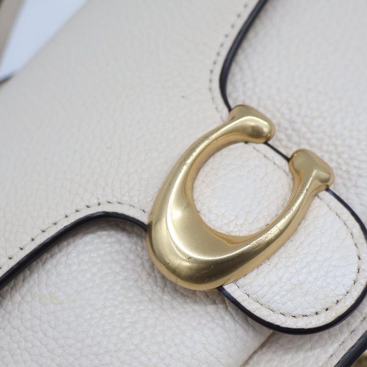 Coach Tabby Wallet On Chain Cream Leather Handbag